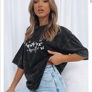 NWOT White Fox Boutique Dare To Dream Oversized Tee Acid Black Small/Medium